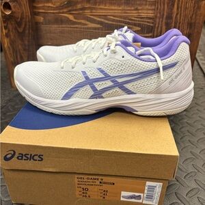 ASICS Women's Gel-Game 9 White and Purple Shoes